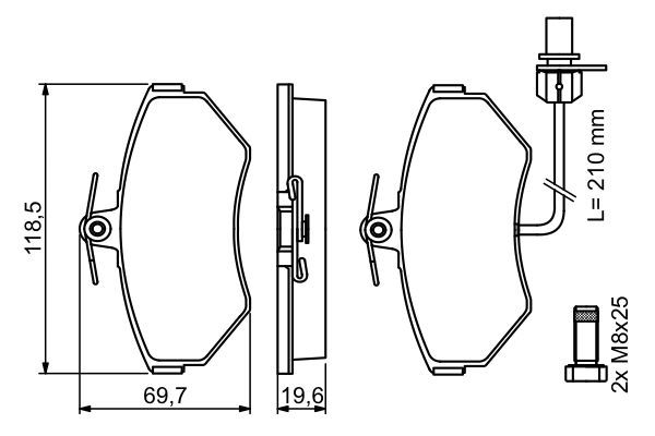 BOSCH 0986494042 Disc Brake Pad Set Front Fits Audi A4 Seat Exeo VW Passat