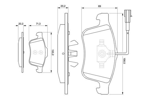 BOSCH 0986494071 Disc Brake Pad Set Front Low-Metallic Fits Alfa Romeo 159