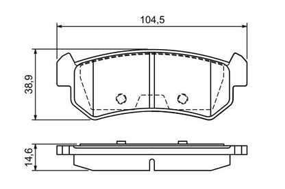 BOSCH 0986494133 Disc Brake Pad Set Rear Low-Metallic Fits Chevrolet Daewoo
