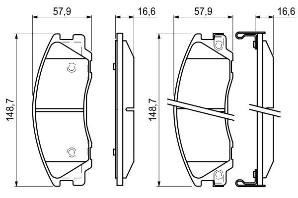 BOSCH 0986494138 Disc Brake Pad Set Front Low-Metallic Fits Hyundai Terracan