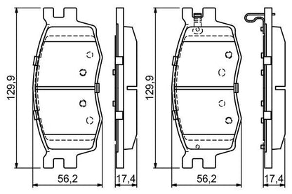 BOSCH 0986494139 Disc Brake Brake Pad Set Front Fits Hyundai Accent i20 Kia Rio