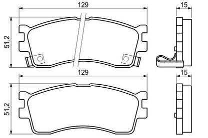 BOSCH 0986494144 Disc Brake Pad Set Front Low-Metallic Fits Kia Rio Shuma