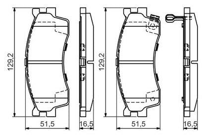 BOSCH 0986494146 Disc Brake Pad Set Front Low-Metallic Fits Kia Carens Rio