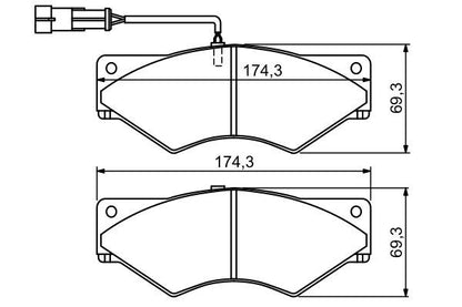 BOSCH 0986494193 Disc Brake Pad Set Front Low-Metallic Fits Iveco Daily