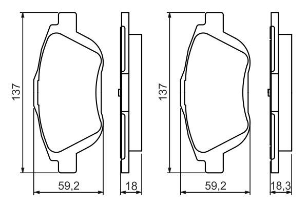 BOSCH 0986494438 Disc Brake Pad Set Front Low-Metallic Fits Citroën Peugeot