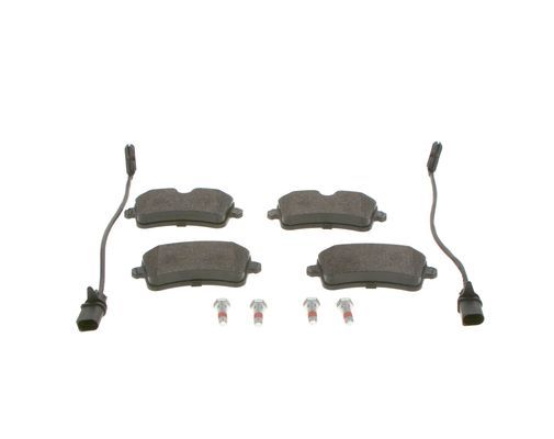 BOSCH 0986494446 Brake Pads Rear Low-Metallic With Anti-Squeak Plate For Audi A8