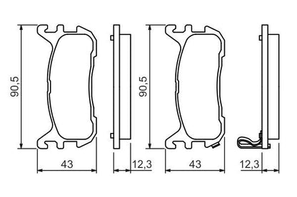 BOSCH 0986494482 Brake Pad Set For Disc Rear Low-Metallic Fits Mazda MX-5