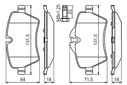 BOSCH 0986494489 Disc Brake Pad Set Front Fits Mini Mini Countryman Mini Paceman