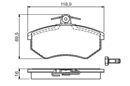 BOSCH 0986494544 Disc Brake Pad Set Front Rear Low-Metallic Fits AUDI VW