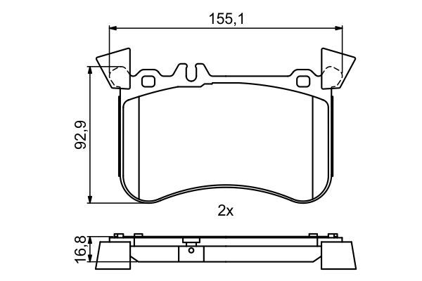 BOSCH 0986495398 Disc Brake Pad Set Front Fits Mercedes A-Class CLA GLA-Class