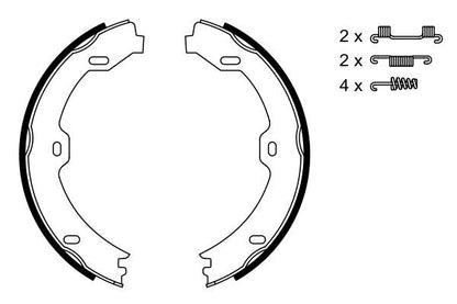 BOSCH 0986487666 Parking Brake Shoe Set Rear Fits Mercedes-Benz CLS E-Class SL