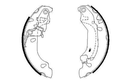 BOSCH 0986487669 Brake Shoe Set Rear 32mm Width Braking System Fits Fiat Panda