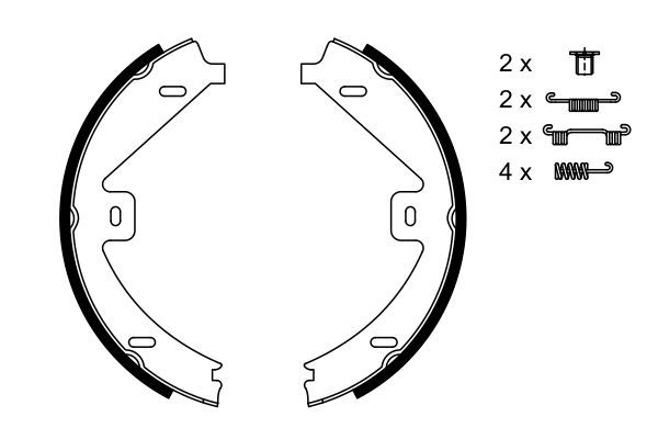 BOSCH 0986487752 Parking Brake Shoe Set Rear With Accessories Fits Mercedes-Benz