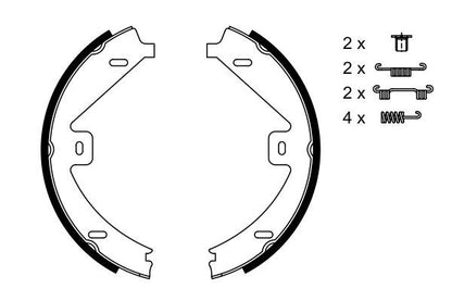 BOSCH 0986487752 Parking Brake Shoe Set Rear With Accessories Fits Mercedes-Benz