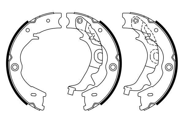 BOSCH 0986487927 Parking Brake Shoe Set Rear 39.7mm Width Fits Kia Sedona