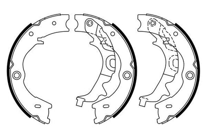 BOSCH 0986487927 Parking Brake Shoe Set Rear 39.7mm Width Fits Kia Sedona