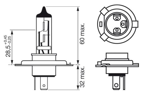 BOSCH 1987302862 Bulb Service Replacement 24V Voltage 75/70W Rated Power