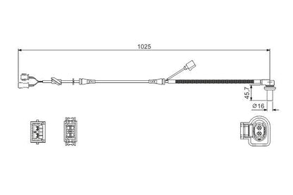 BOSCH 0986594002 Wheel Speed Sensor Front Fits Audi A4 Skoda Superb VW Passat