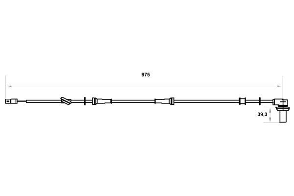 BOSCH 0986594005 Wheel Speed Sensor Rear 975mm Overall Length Fits Audi A4