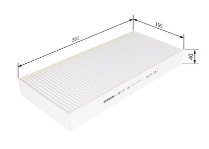 BOSCH 1987431162 Cabin Pollen Air Filter Interior 361mm Length Fits MAN RENAULT