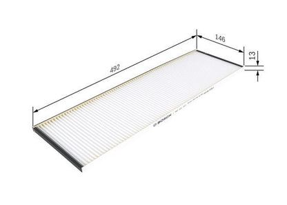 BOSCH 1987431207 Cabin Pollen Air Filter 492mm Length Fits MAN MERCEDES-BENZ