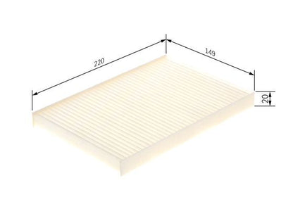 BOSCH 1987431211 Cabin Air Filter 220mm Length Fits MAN MERCEDES-BENZ NEOPLAN