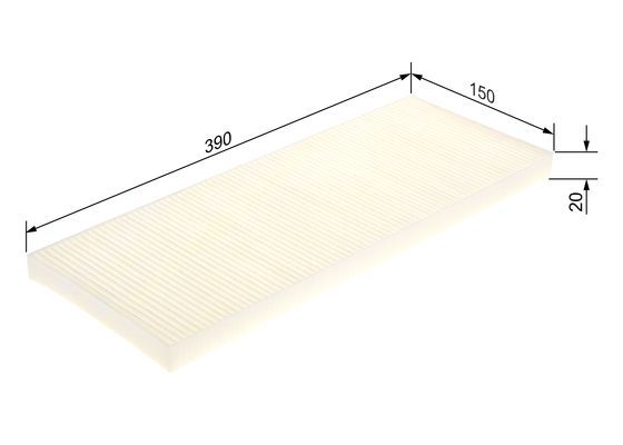 BOSCH 1987431220 Cabin Pollen Air Filter Interior 390mm Length Fits MAN NEOPLAN