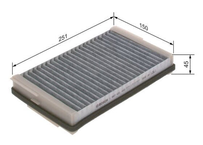 BOSCH 1987431452 Cabin Pollen Air Filter Interior 262.5mm Length For DAF RENAULT