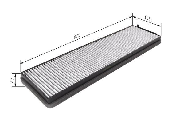 BOSCH 1987431456 Cabin Air Filter 581mm Length Fits MERCEDES-BENZ RENAULT