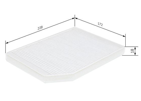BOSCH 1987432027 Cabin Pollen Air Filter 228mm Length Fits Renault Laguna