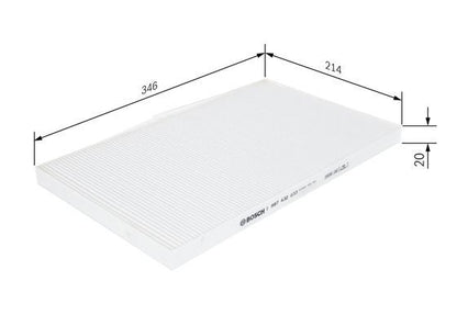 BOSCH 1987432033 Cabin Pollen Air Filter Interior 346mm Length Fits Audi A6