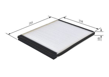 BOSCH 1987432089 Cabin Pollen Air Filter 230mm Length Fits Renault Megane