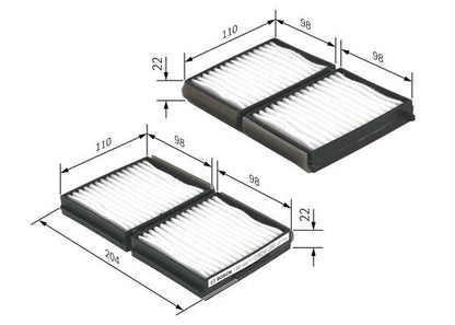 BOSCH 1987432117 Cabin Air Filter Fits Mazda 323 F/P 323 Protege 626 Premacy