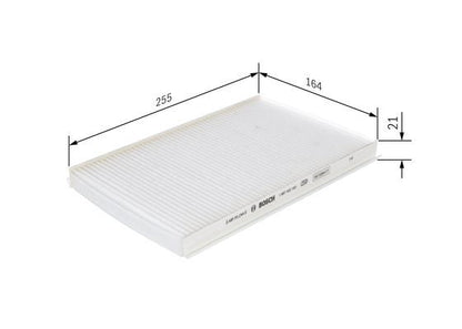 BOSCH 1987432183 Cabin Air Filter 255mm Length Fits Fiat Palio Siena Strada