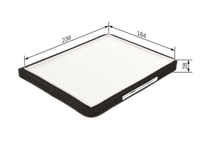 BOSCH 1987432255 Cabin Pollen Air Filter 236mm Length Fits Hyundai Accent