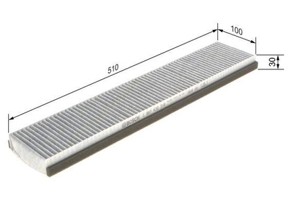BOSCH 1987432318 Cabin Pollen Air Filter 510mm Length Fits Ford Cougar Mondeo
