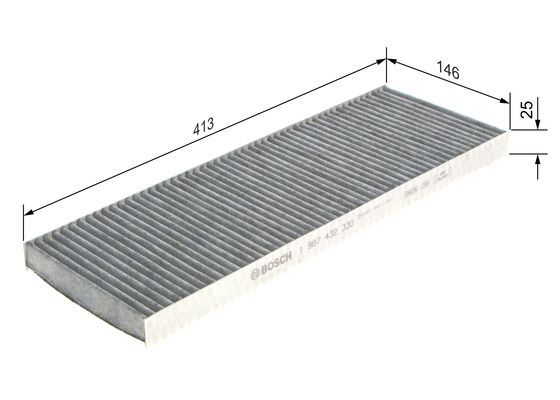 BOSCH 1987432330 Cabin Air Filter 413mm Length Fits Opel Vectra Vauxhall Vectra