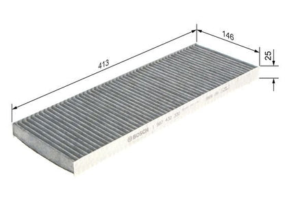 BOSCH 1987432330 Cabin Air Filter 413mm Length Fits Opel Vectra Vauxhall Vectra