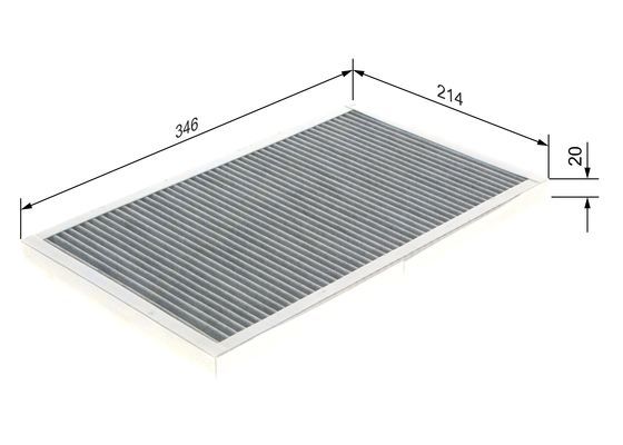 BOSCH 1987432333 Cabin Pollen Air Filter Interior 346mm Length Fits Audi A6