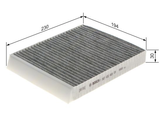 BOSCH 1987432469 Cabin Air Filter 230mm Length Fits Renault Megane Scenic