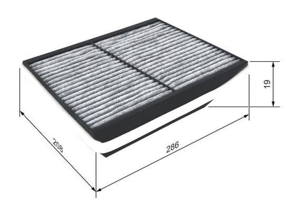 BOSCH 1987432525 Cabin Air Filter 285.5mm Length Fits Renault Megane Scenic