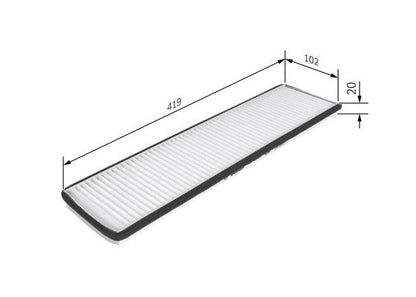 BOSCH 1987435024 Cabin Pollen Air Filter Interior 430mm Length For IVECO IRISBUS