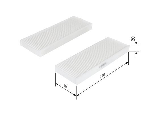 BOSCH 1987435033 Cabin Air Filter 240mm Length Fits Citroën C-Elysee Peugeot 301