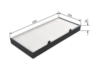 BOSCH 1987435063 Cabin Pollen Air Filter Interior 338mm Length Fits IVECO