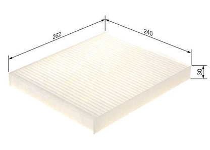 BOSCH 1987435079 Cabin Air Filter 262mm Length Fits Jeep Cherokee Grand Cherokee