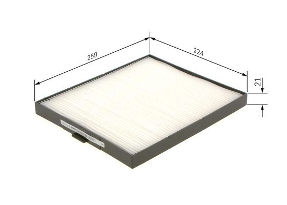 BOSCH 1987435092 Cabin Pollen Air Filter Interior 259mm Length Fits Kia Sedona