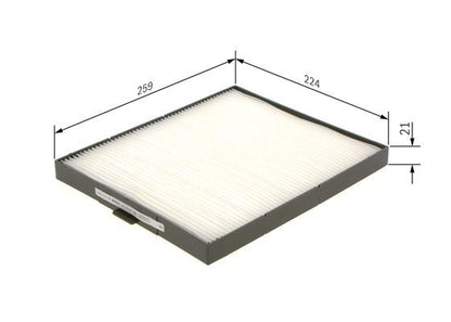 BOSCH 1987435092 Cabin Pollen Air Filter Interior 259mm Length Fits Kia Sedona