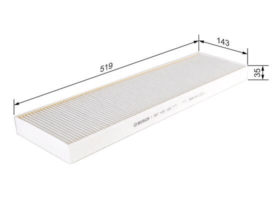 BOSCH 1987435109 Cabin Air Filter 519mm Length Fits MERCEDES-BENZ SOLARIS