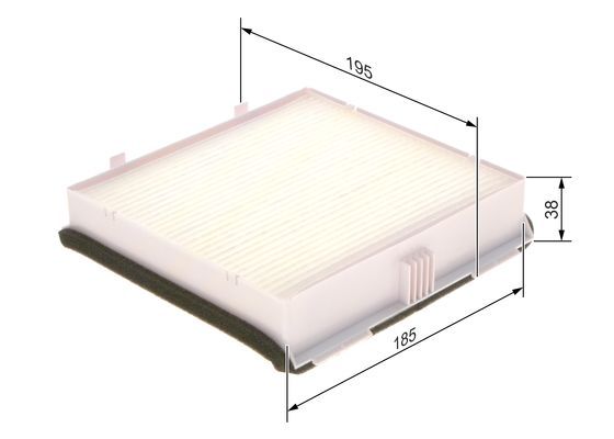 BOSCH 1987435111 Cabin Air Filter 195.3mm Length Fits Seat Toledo VW Golf Jetta