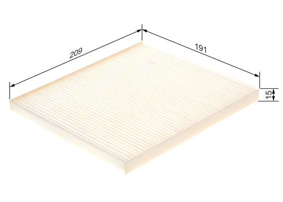 BOSCH 1987435114 Cabin Air Filter 209.2mm Length Fits Hyundai Accent Kia Rio